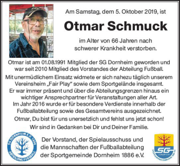 Traueranzeige von Otmar Schmuck von vrm-trauer