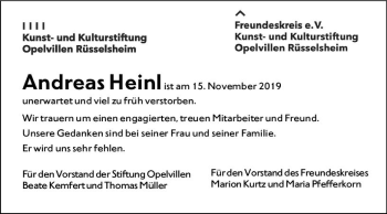 Traueranzeige von Andreas Heinl von vrm-trauer