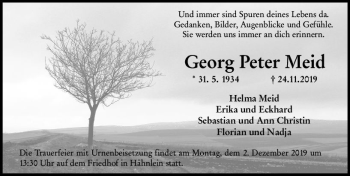 Traueranzeige von Georg Peter Meid von vrm-trauer