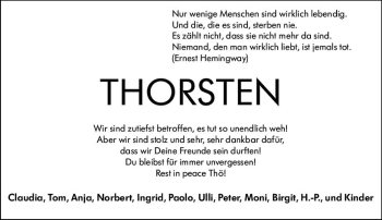 Traueranzeige von Thorsten  von vrm-trauer