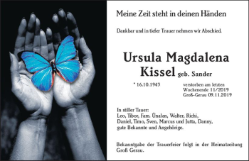 Traueranzeige von Ursula Magdalena Kissel von vrm-trauer