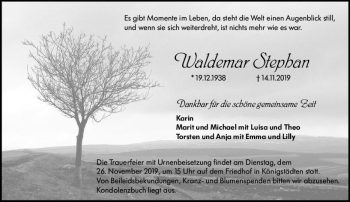 Traueranzeige von Waldemar Stephan von vrm-trauer