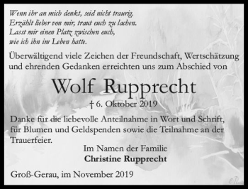 Traueranzeige von Wolf Rupprecht von vrm-trauer