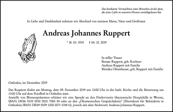 Traueranzeige von Andreas Johannes Ruppert von vrm-trauer
