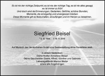 Traueranzeige von Siegfried Beisel von vrm-trauer