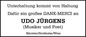 Traueranzeige von Udo Jürgens von vrm-trauer