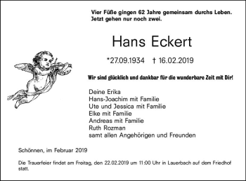 Traueranzeige von Hans Eckert von vrm-trauer