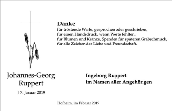 Traueranzeige von Johannes-Georg Ruppert von vrm-trauer