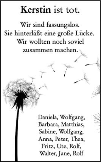 Traueranzeige von Kerstin  von vrm-trauer