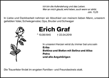 Traueranzeige von Erich Graf von vrm-trauer