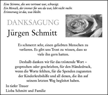 Traueranzeige von Jürgen Schmitt von vrm-trauer
