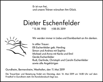Traueranzeige von Dieter Eschenfelder von vrm-trauer