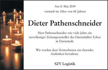 Traueranzeige von Dieter Pathenschneider von vrm-trauer