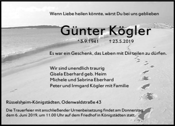 Traueranzeige von Günter Kögler von vrm-trauer