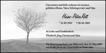 Traueranzeige von Heinz-Peter Rett von vrm-trauer