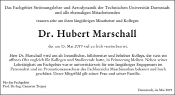 Traueranzeige von Hubert Marschall von vrm-trauer