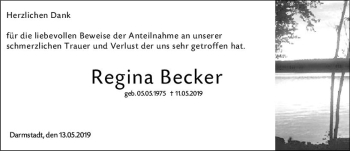 Traueranzeige von Regina Becker von vrm-trauer