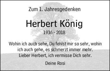 Traueranzeige von Herbert König von vrm-trauer