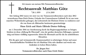 Traueranzeige von Matthias Götz von vrm-trauer