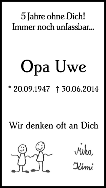 Traueranzeige von Uwe  von vrm-trauer
