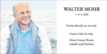 Traueranzeige von Walter Mohr von vrm-trauer
