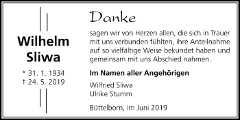 Traueranzeige von Wilhelm Silwa von vrm-trauer