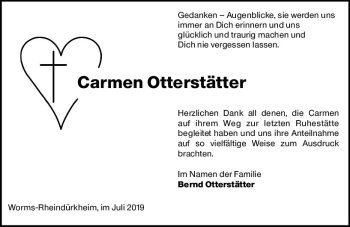 Traueranzeige von Carmen Otterstätter von vrm-trauer