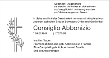 Traueranzeige von Consiglio Abbonizio von vrm-trauer