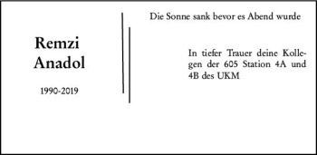 Traueranzeige von Remzi Anadol von vrm-trauer