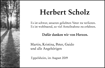 Traueranzeige von Herbert Scholz von vrm-trauer