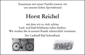 Traueranzeige von Horst Reichel von vrm-trauer