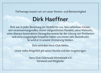 Traueranzeige von Dirk Haeffner von vrm-trauer