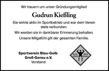 Traueranzeige von Gudrun Kießling von vrm-trauer