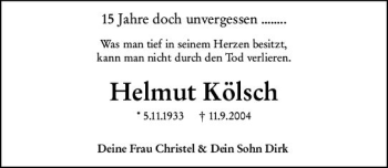 Traueranzeige von Helmut Kölsch von vrm-trauer