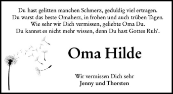 Traueranzeige von Hildegard Raiß von vrm-trauer