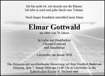 Traueranzeige von Elmar Gottwald von vrm-trauer