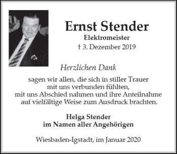 Traueranzeige von Ernst Stender von vrm-trauer