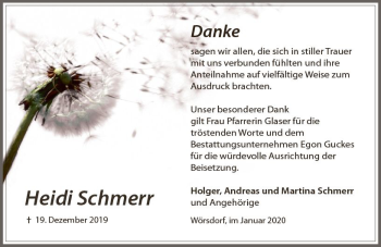 Traueranzeige von Heidi Schmerr von vrm-trauer