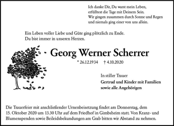 Traueranzeige von Georg Werner Scherrer von vrm-trauer