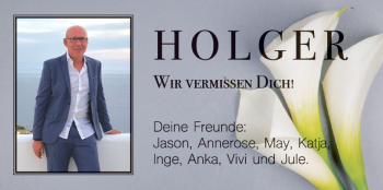 Traueranzeige von Holger  von vrm-trauer