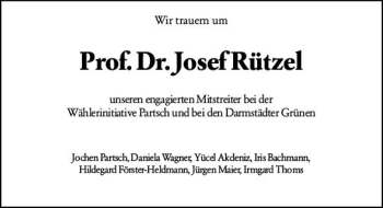 Traueranzeige von Josef Rützel von vrm-trauer