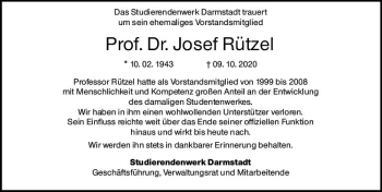Traueranzeige von Josef Rützel von vrm-trauer
