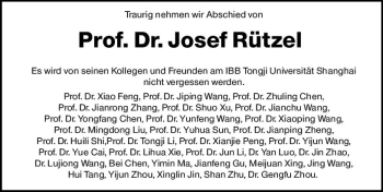 Traueranzeige von Josef Rützel von vrm-trauer