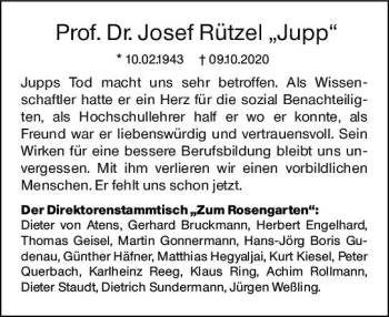 Traueranzeige von Josef Rützel von vrm-trauer
