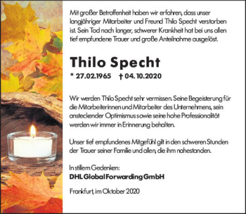Traueranzeige von Thilo Specht von vrm-trauer
