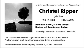 Traueranzeige von Christel Ripper von vrm-trauer Traueranzeige von Christel Ripper von vrm-trauer
