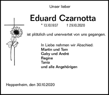 Traueranzeige von Eduard Czarnotta von vrm-trauer