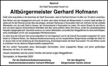 Traueranzeige von Gerhard Hofmann von vrm-trauer