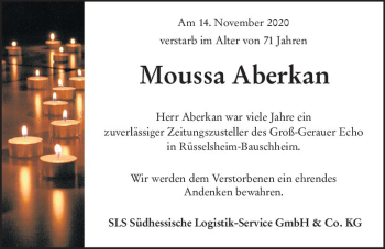 Traueranzeige von Moussa Aberkan von vrm-trauer
