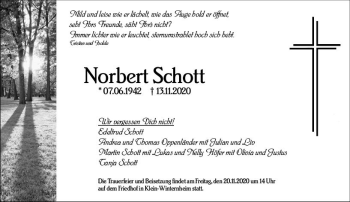 Traueranzeige von Norbert Schott von vrm-trauer